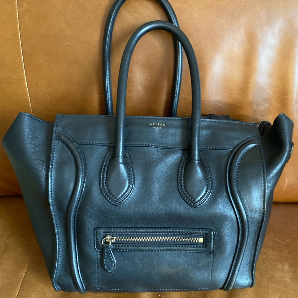 Celine Black Leather Tote with Gold Hardware - Picture 11 of 12
